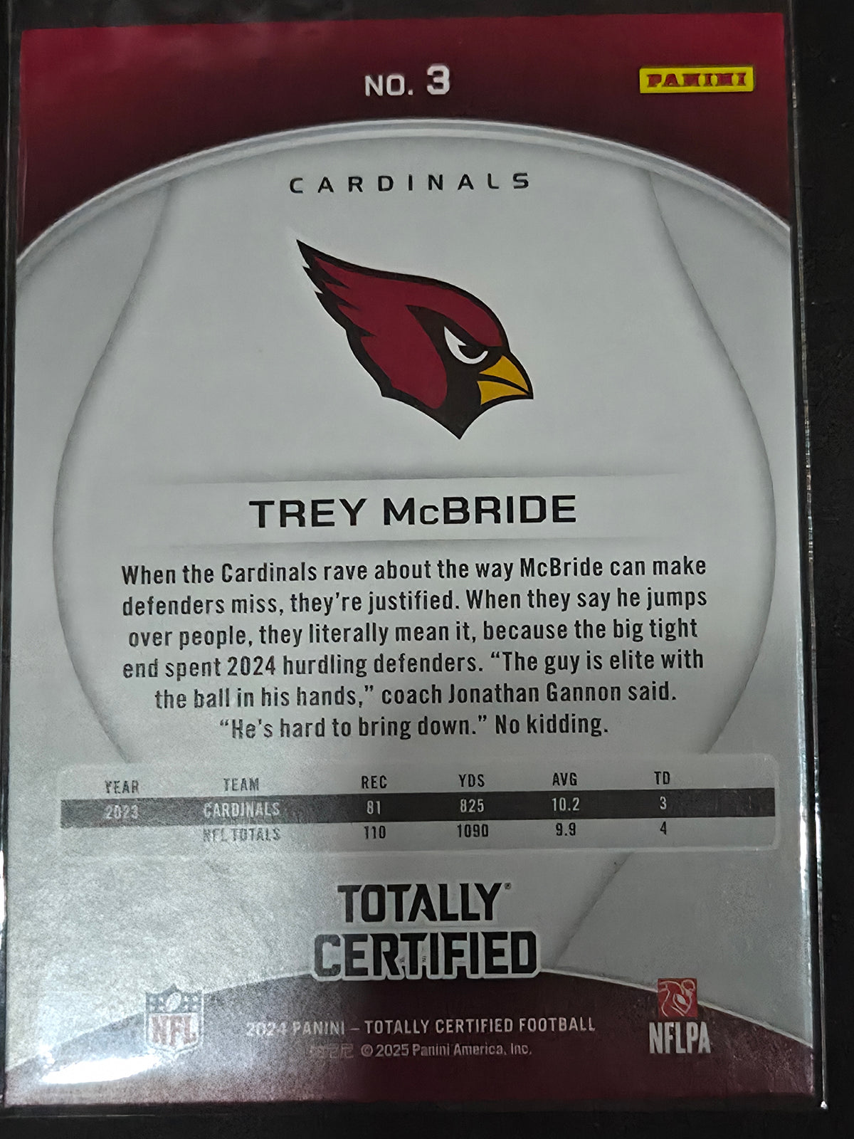 2024 Panini Totally Certified #3 Trey McBride