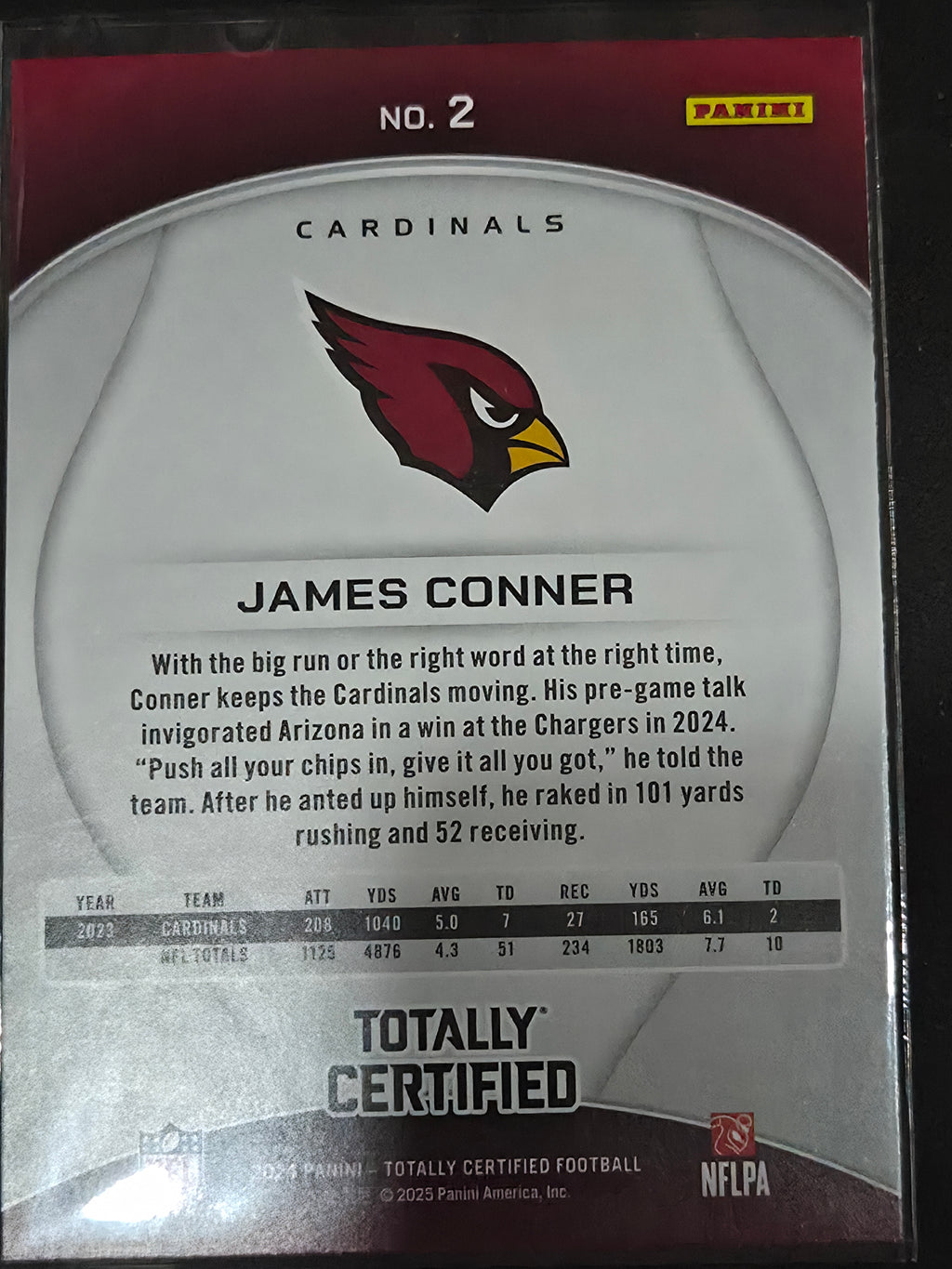 2024 Panini Totally Certified #2 James Conner