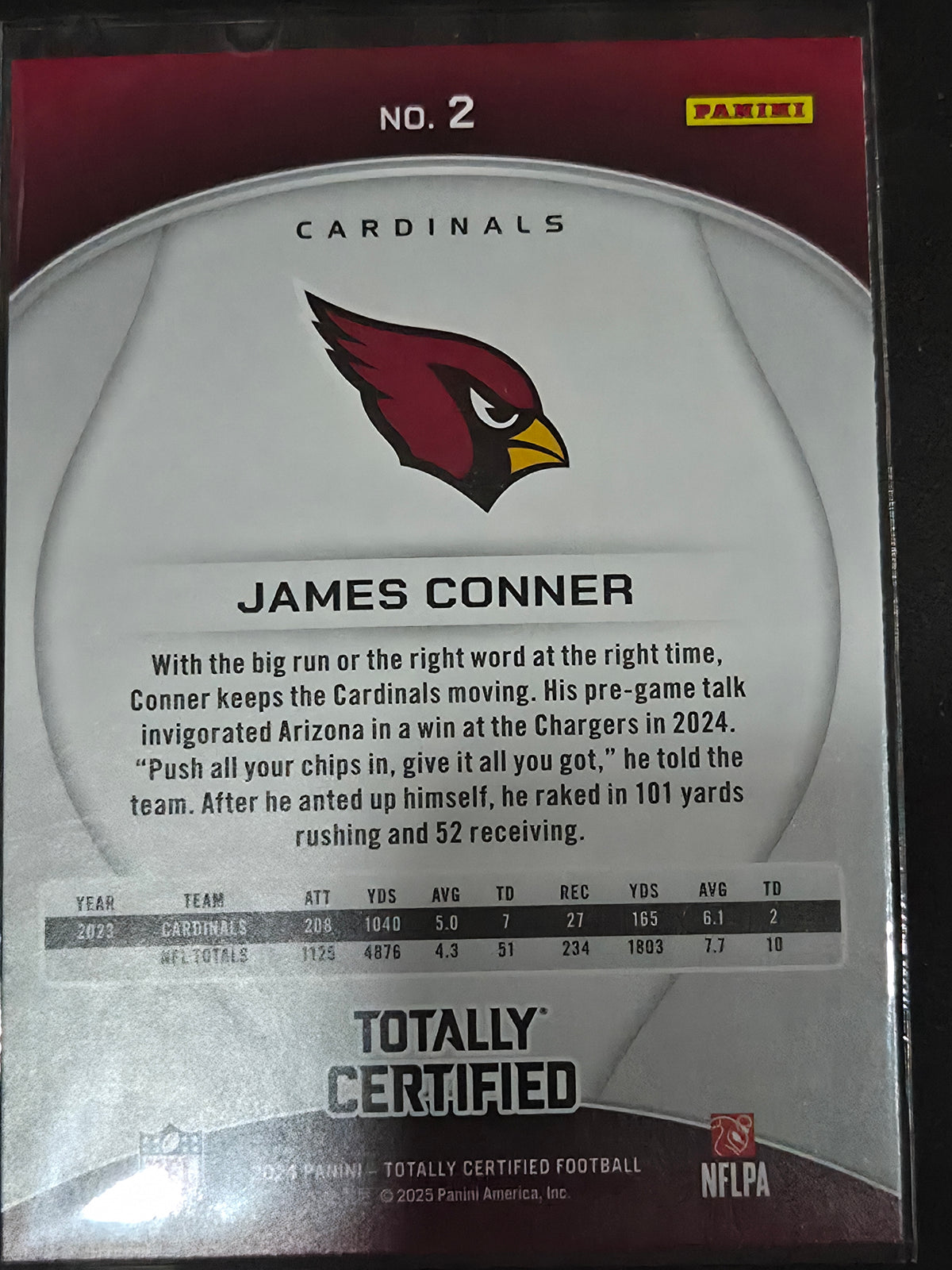 2024 Panini Totally Certified #2 James Conner