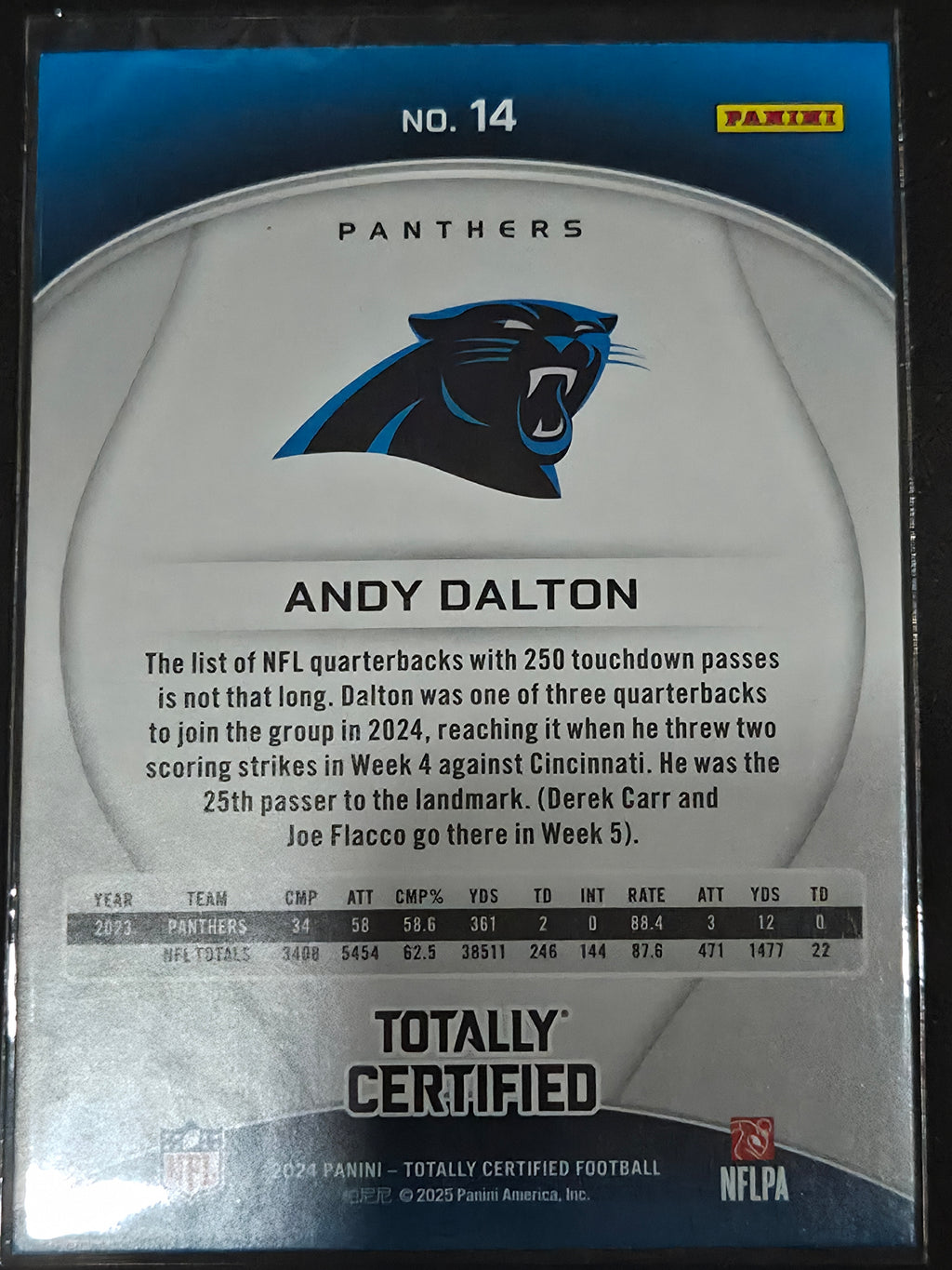 2024 Panini Totally Certified #14 Andy Dalton