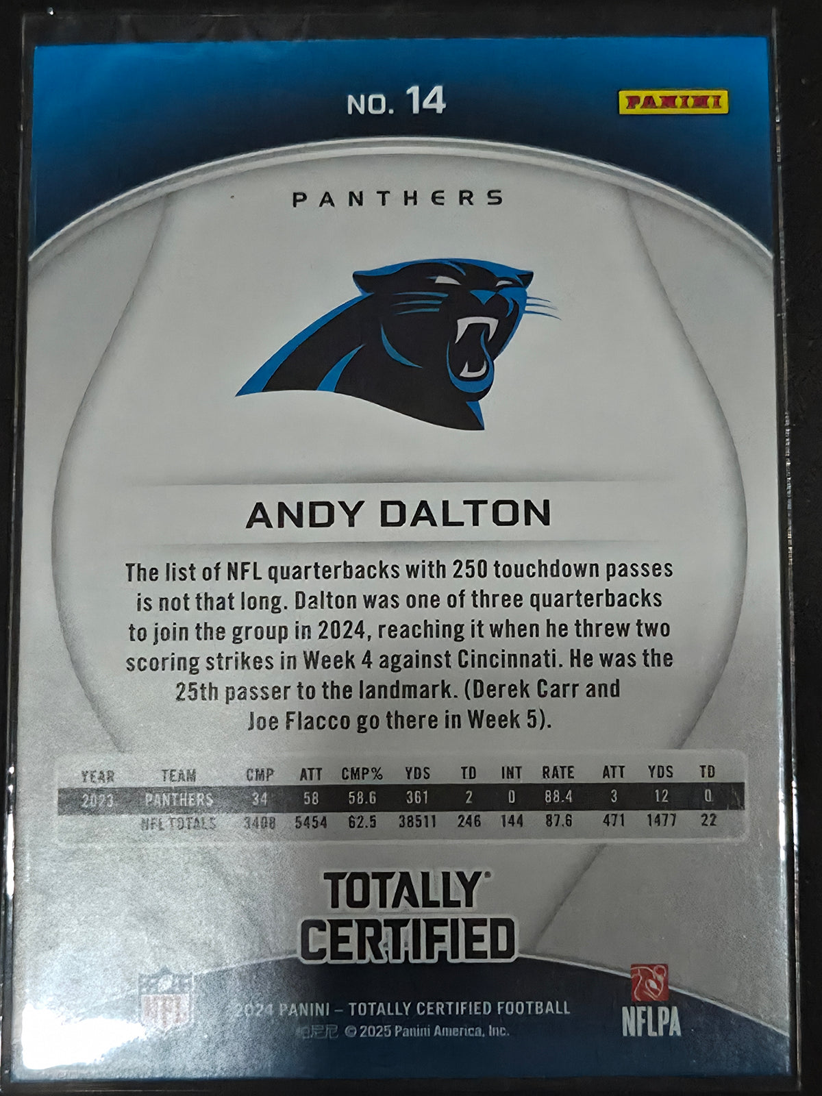 2024 Panini Totally Certified #14 Andy Dalton