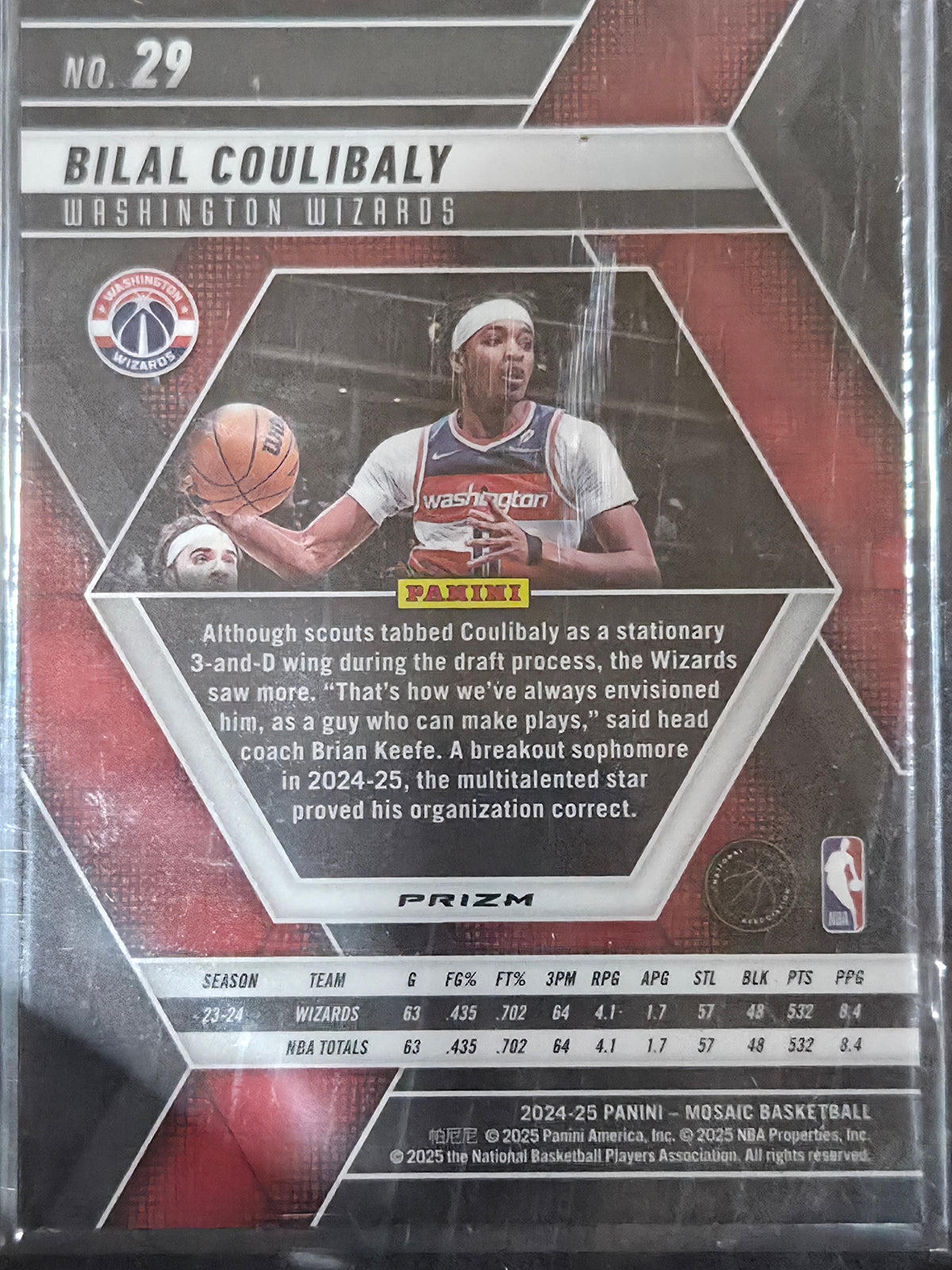 2024-25 Panini Mosaic #29 Bilal Coulibaly Green Mosaic