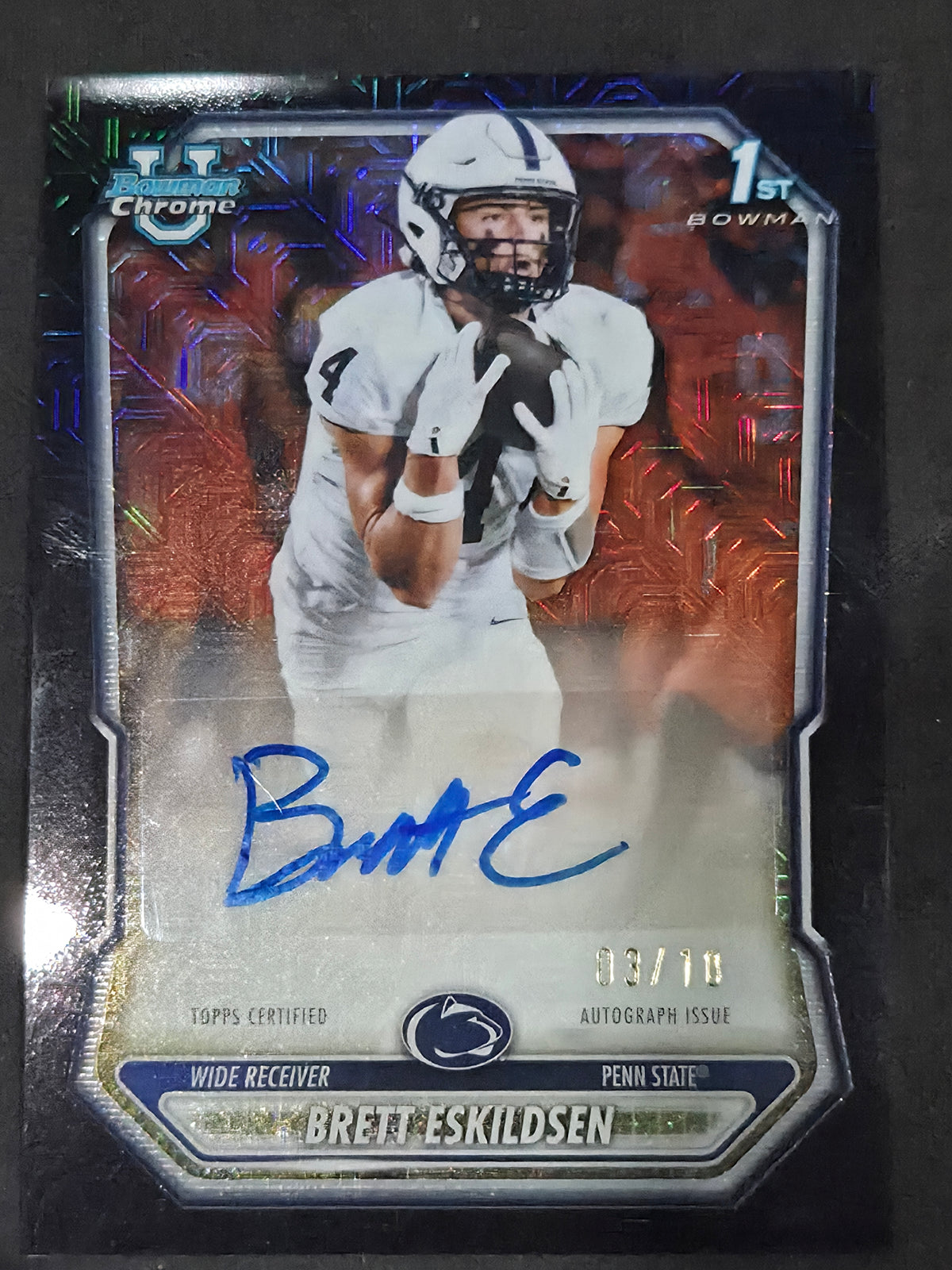 2026 Bowman Football Brett Eskildsen 1st Bowman Mojo Black Auto 3/10
