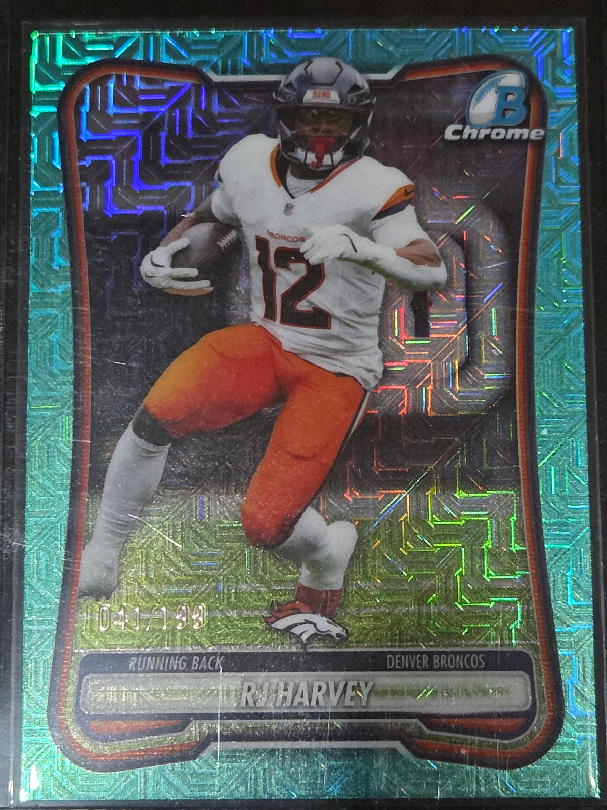 2026 Bowman #BCV-34 RJ Harvey Chrome Aqua Mojo Refractor /199