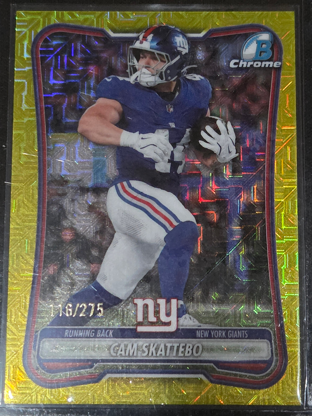 2026 Bowman #BCV-78 Cam Skattebo Chrome Yellow Mojo Refractor /275