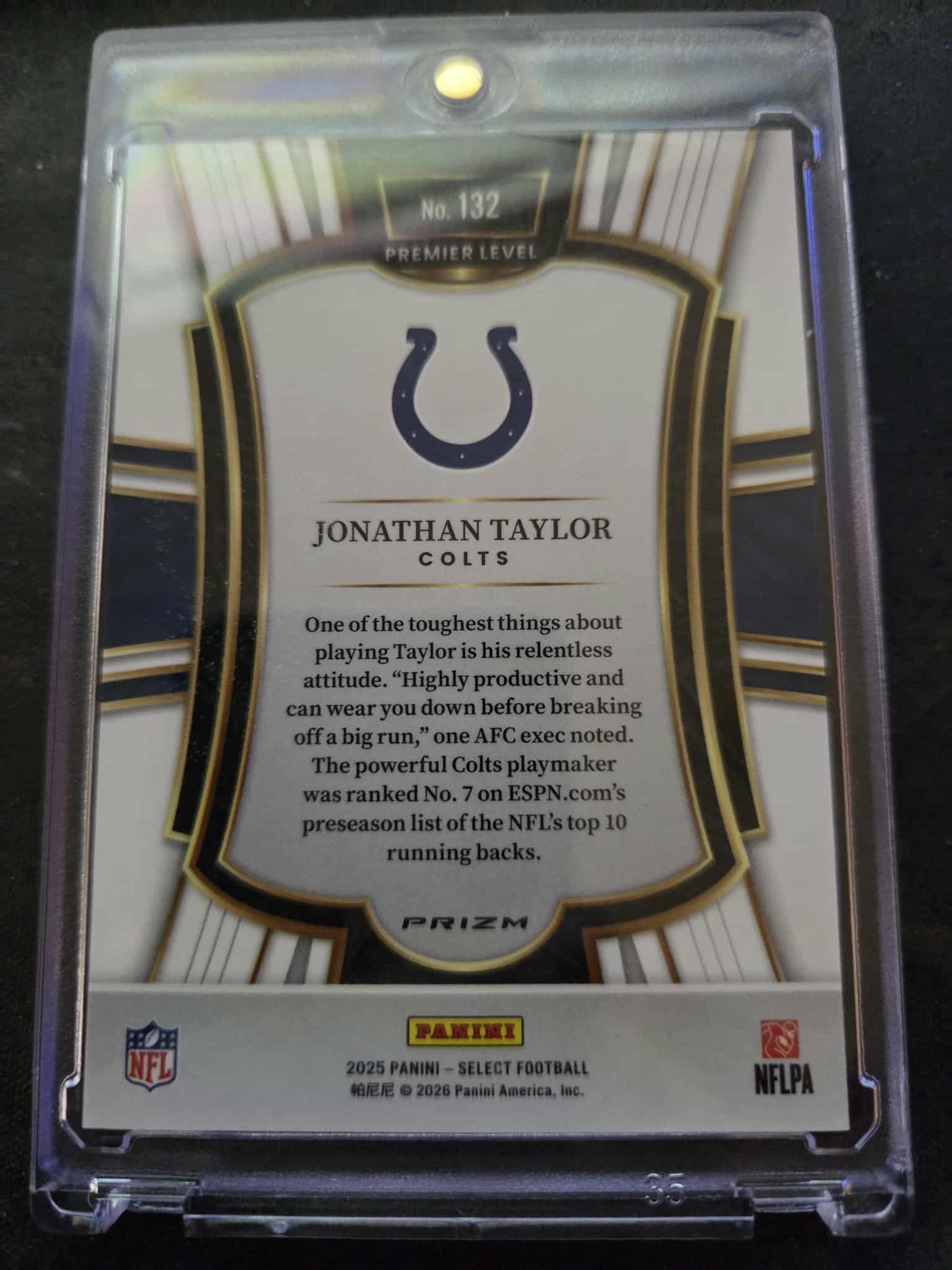 2025 Panini Select Zebra Prizm #132 Jonathan Taylor NMT-MT