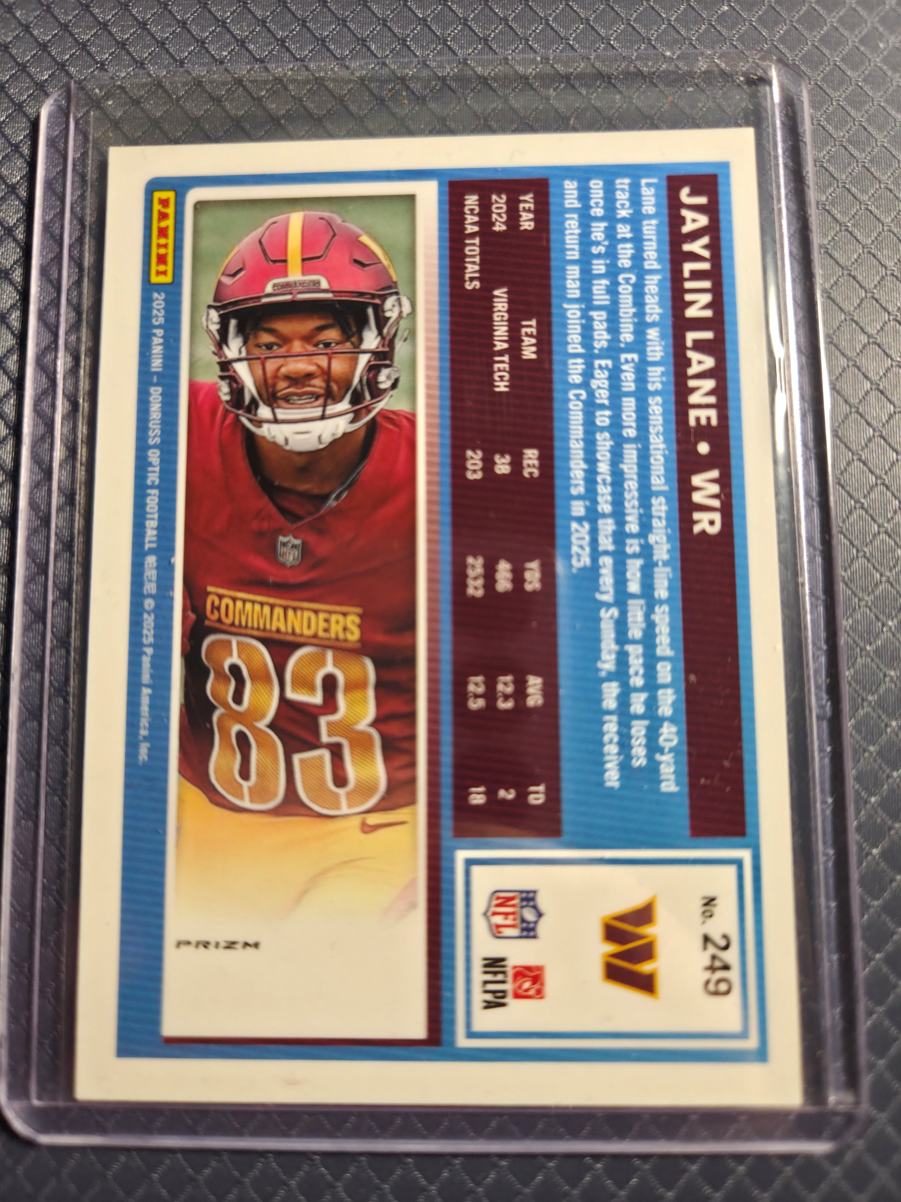 2025 Panini Optic Jaylin Lane #249 Silver Holo